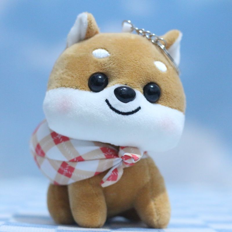 Inu Dễ Thương Shiba Sang Trọng Đồ Chơi Ba Lô Phụ Kiện Lông Tơ Chó Móc Khóa Chất Liệu Mềm Với
