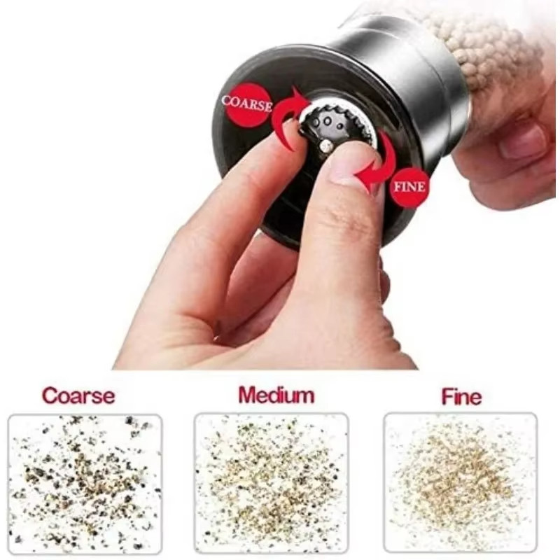 2 Chiếc Hướng Dẫn Sử Dụng Muối Tiêu Máy Xay Tiêu Máy Xay Muối Thép Không Gỉ Muối Và Tiêu Bình Lắc Nhà Bếp Nhà Máy Phụ Kiện 180ML