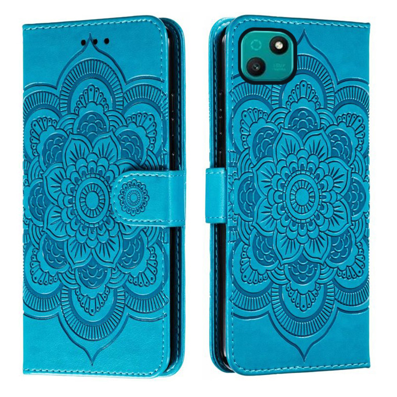 Emboss Hoa Da Ốp Lưng Điện Thoại WIKO T10 Datura Ví Flip Book Case Cover Funda