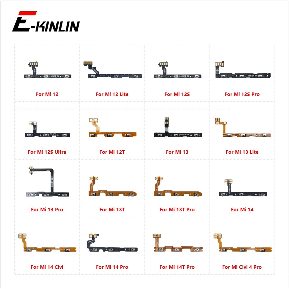 Tắt Tiếng Công Tắc Phím Nguồn BẬT TẮT Nút Âm Lượng Điều Khiển Cáp Mềm Cho Xiaomi Mi 12 12X 12S 12T 13 13T 14 14T Civi 4 Pro Ultra Lite Thay Thế Các Bộ Phận