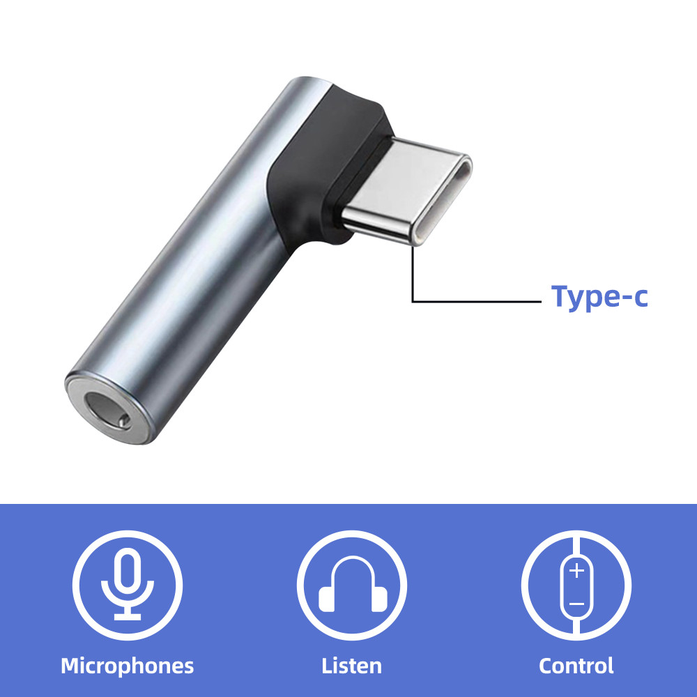 Mô tả Hdoorlink USB Type-C Sang 3.5 mm Jack Bộ Chuyển Đổi Âm Thanh Khuỷu Tay IOS Sang Tai Nghe Aux Jack Chuyển Đổi Cho Điện Thoại - 3