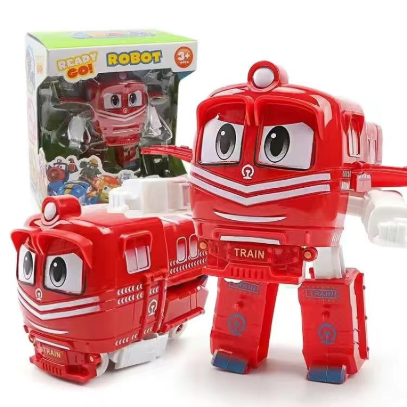 Robot Trains Transformation Anime Figures PVC RT Kay Alf Duke Train Car Robot Family Figure Toys for kids