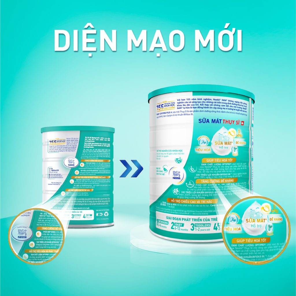 Mô tả Bộ 2 Lon Sữa bột Nestlé NAN OPTIPRO PLUS 4 xuất xứ Thụy Sĩ 1500g cho bé 2 - 6 tuổi - 7