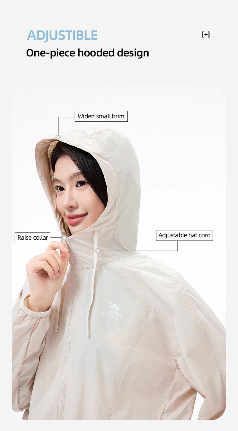 Mô tả CAMEL CROWN Ngoài Trời Chống Nắng Quần Áo Nữ Sợi Nguyên Bản Ice Sense Áo Khoác Upf50 - 5