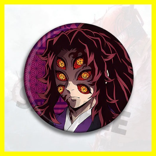 [Zoci] Huy Hiệu Demon Slayer Kibutsuji Muzan Demon Slayer Anime Hàng Hóa Thanh Chi Mặt Dây Chuyền Huy Hiệu Cuộn Dây Hai Trẻ Em Huy Hiệu Yiwo Ghế Đen Tử Thần Muu Wu Miserable Ume Douma Hakuji