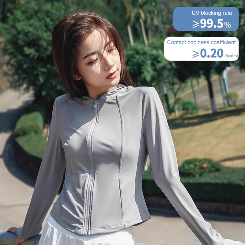 Mô tả CAMEL CROWN Quần áo chống nắng Áo khoác ngắn thoáng khí băng chống tia cực tím dành cho nữ - 2