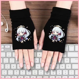 Găng Tay Găng Tay Yuanshen Màu Hình Găng Tay Hai Chiều Anime Nửa Phần Mùa Đông Ấm Áp Chống Lạnh Trẻ Em Học Sinh Viết Rid