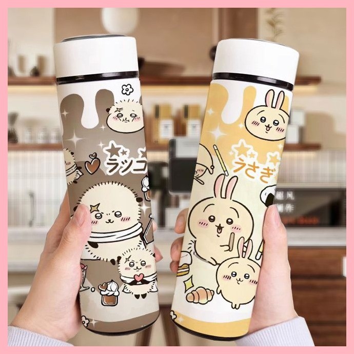 Cốc Nước Giữ Nhiệt Cốc Chiikawa Chiikawa Chiikawa Thông Minh Thermos Cup Hai Chiều Thép Không Gỉ Di Động Hiển Thị Nhiệt Độ Hoạt Hình Cốc Nước Ngoài Trời