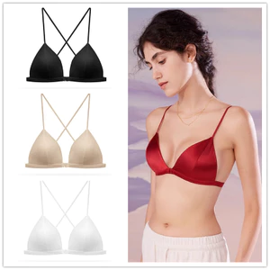 Ngực Nhỏ Mỏng Dây Đeo Trước Đóng Áo Ngực Cho Nữ Đệm Mềm Siêu Mỏng Thanh Niên Cô Gái Quần Lót Không Dây Nữ Quần Lót