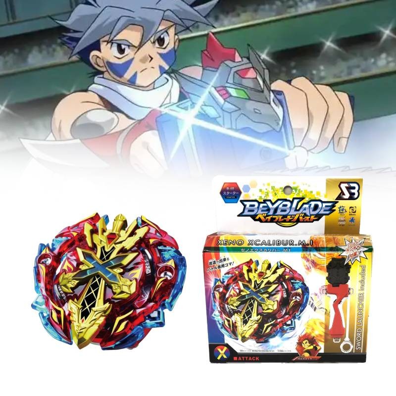Con quay hồi chuyển dòng B48 Beyblade Xcalibur Xeno có bệ phóng Đồ chơi trẻ em thời trang