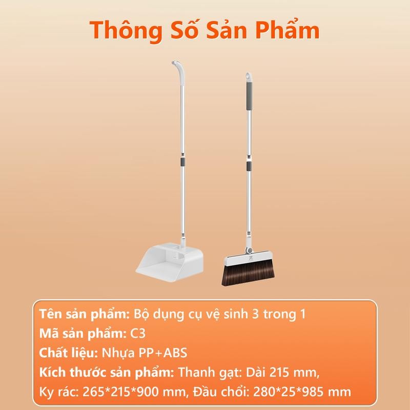Mô tả Bộ Chổi Quét Nhà Thông Minh Kèm Hốt Rác Gạt Nước C3 Bộ Dụng Cụ Vệ SInh Zolele - Chính Hãng - 9