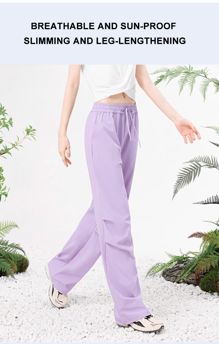 Mô tả Camel CROWN Quần Dù Nữ Eo Cao Mỏng Chống Nắng Thoáng Khí Rời Thẳng Quần Thường Ngày - 1