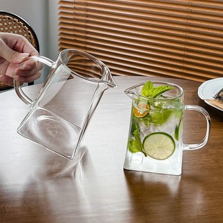 Cao Borosilicate Dung Tích Lớn Có Tay Cầm Olecranon Thủy Tinh Influencer Trái Cây Trà Cốc Nước Bong Bóng Cốc Cà Phê Uống