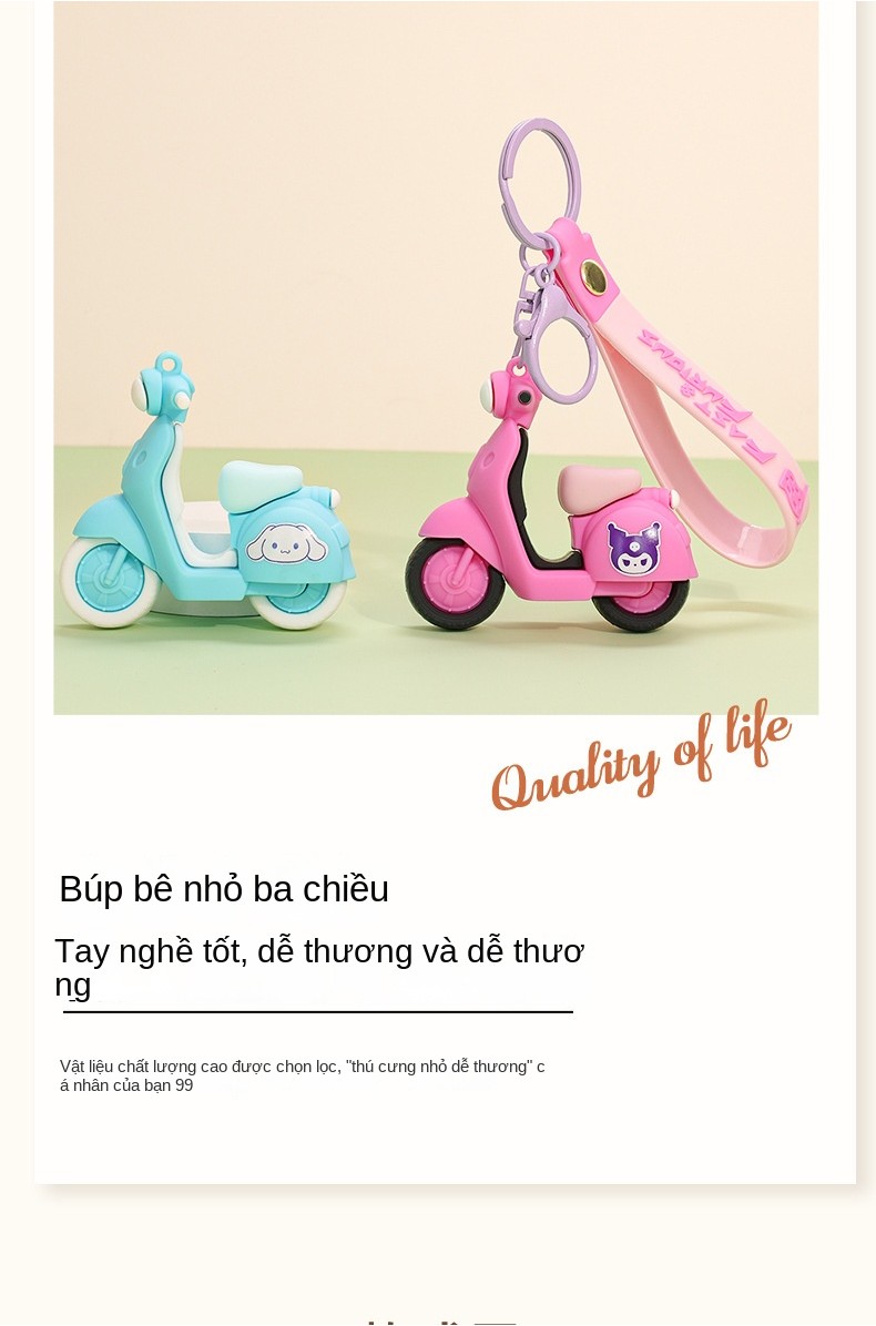 Mô tả Móc gắn chìa khóa  kuromi cinnamon melody  xe máy gắn lên chìa khóa nhà trang trí balo túi xách làm quà tặng BEE GEE - 4