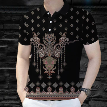 Phong Cách Dân Tộc Nam Barong Polo Áo Sơ Mi Nam Quần Áo Áo Polo Vintage Áo Quần Áo ASEAN Áo Sơ Mi Polo Dân Tộc Oversize Họa Tiết Retro Ngoài Trời Dạo Phố 01