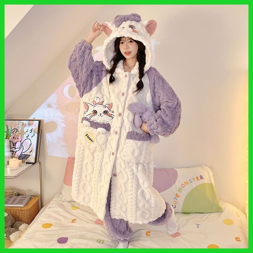 Phong Cách Mới Bộ Đồ Ngủ Mùa Đông Lông Cừu-Fleece-Fleece-Fleece-Fleece-F