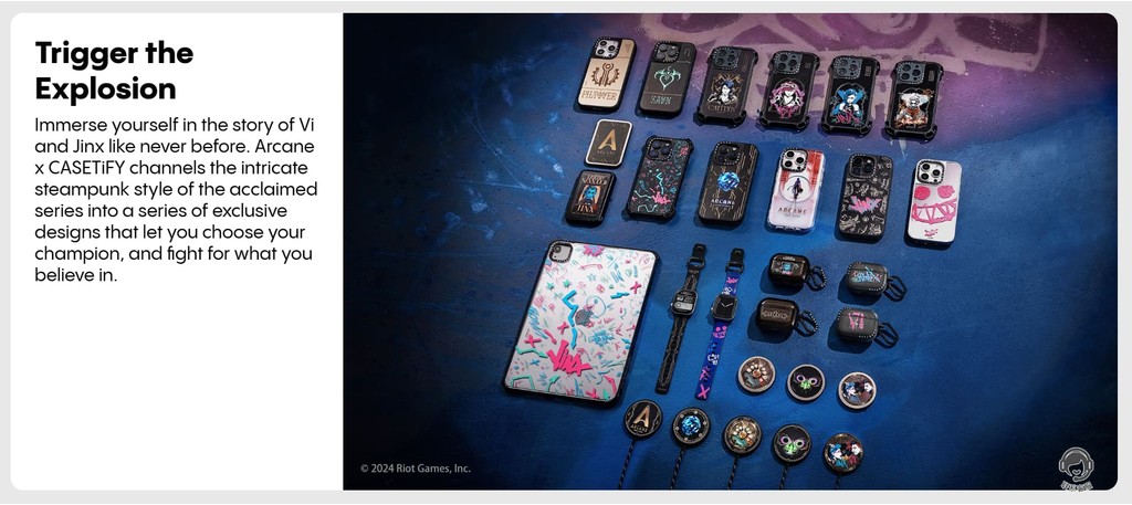 Casetify X ARCANE Jinx Graffiti & Biểu tượng hút từ tính Clear