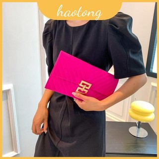 Túi ly hợp phong bì tối giản thời trang dành cho nữ Túi xách hợp thời trang mùa hè màu đen trắng Fuchsia Kaki và