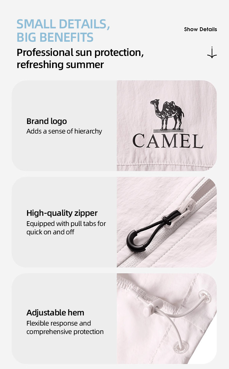 Mô tả Áo khoác chống nắng CAMEL CROWN Unisex Chống thấm nước Chống nắng cao thoáng khí Cool Top - 12
