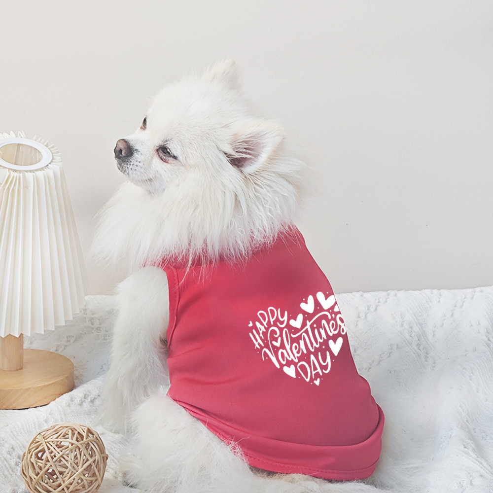 ✨ Hàng Mới Về ✨ S-2XL Thú Cưng Họa Tiết Tình Yêu In Hình Chó Áo Vest Cặp Đôi Ngọt Ngào Ngày Lễ Quần Áo Cho Chó