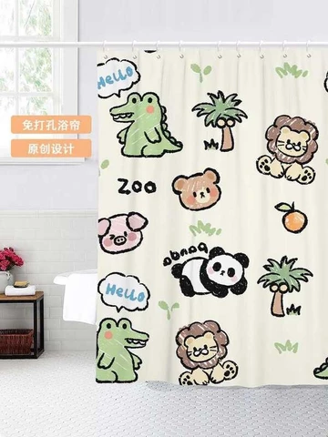 Hoạt Hình Hoạt Hình Màn Tắm Dễ Thương Vệ Sinh Vải Phòng Tắm Rèm Cửa Rèm Tắm Vách Ngăn Rèm Treo Rèm