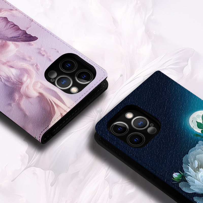 Ốp Lưng Da Điện Thoại Thẻ Hoa Thích Hợp Cho Apple iPhone 7 8 Plus XR XS 11 Pro Max SE3 Flip Cover Bảo Vệ