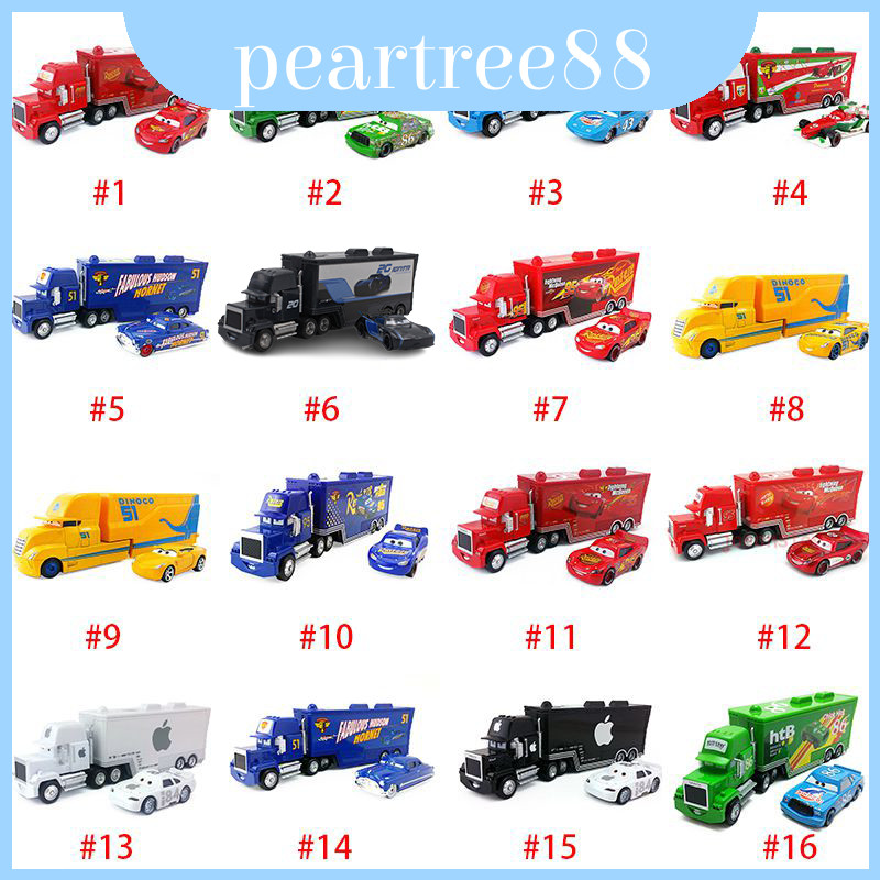 Bộ xe và xe đua bằng hợp kim và nhựa Pixar Sparkling Cars với Mack Lightning Mcqueen King Jackson dành cho trẻ em. Bão