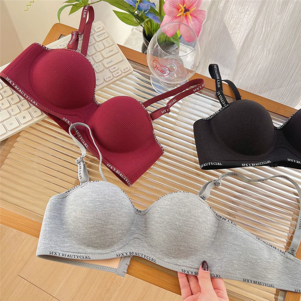 Liền Mạch Dày Quần Lót Nữ Ngực Nhỏ Nhìn Lớn Tập Hợp Không Vòng Thép Áo Ngực Chống Chảy xệ