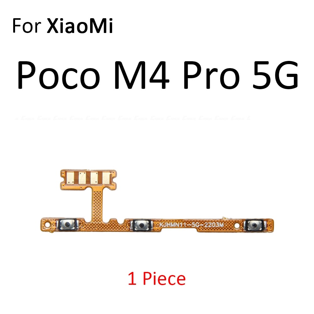 Tắt Tiếng Công Tắc Phím Nguồn BẬT TẮT Nút Âm Lượng Điều Khiển Cáp Mềm Cho Xiaomi Poco M4 M5 M5s M6 X5 X6 Pro Plus Neo 5G 4G Thay Thế Các Bộ Phận