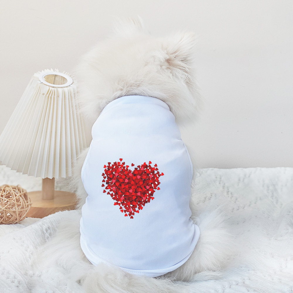 ✨ Hàng Mới Về ✨ S-2XL Thú Cưng Họa Tiết Tình Yêu In Hình Chó Áo Vest Cặp Đôi Ngọt Ngào Ngày Lễ Quần Áo Cho Chó