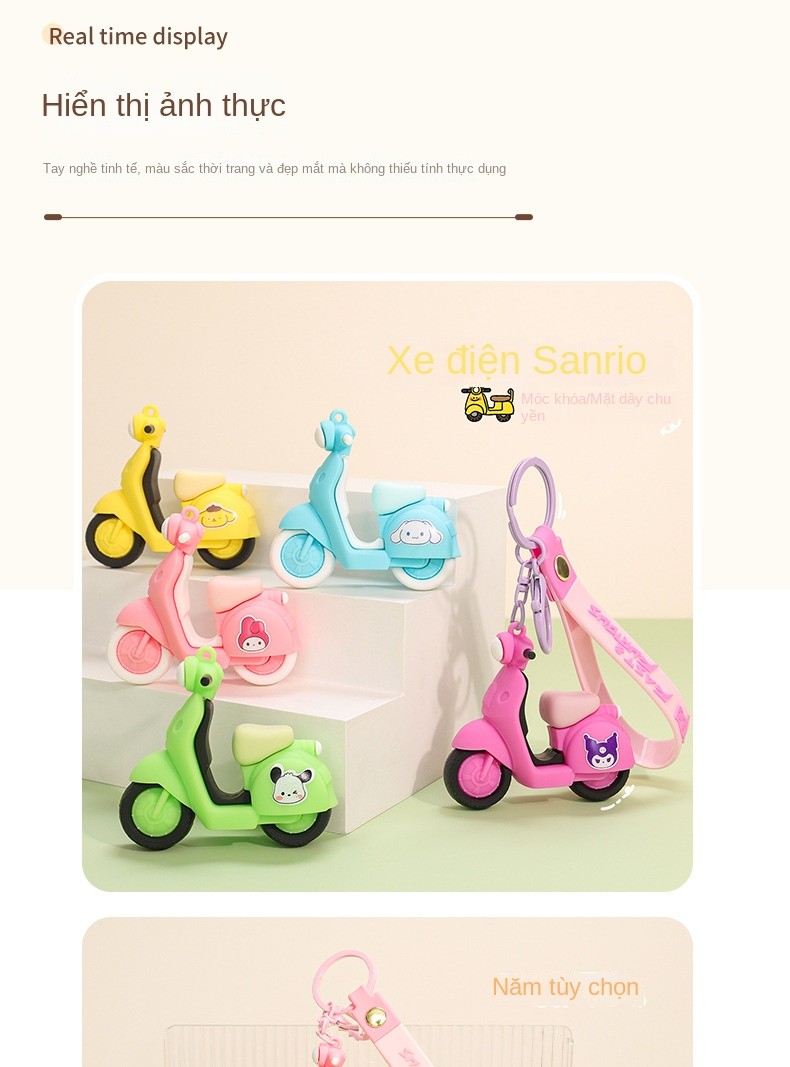 Mô tả Móc gắn chìa khóa  kuromi cinnamon melody  xe máy gắn lên chìa khóa nhà trang trí balo túi xách làm quà tặng BEE GEE - 6