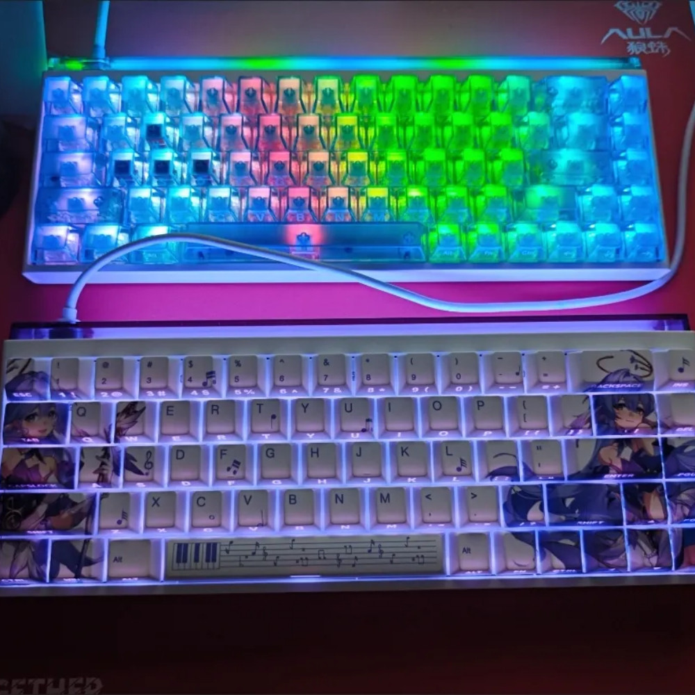 Robin Keycap Cherry Profile PBT Letter Truyền ánh sáng khắc bên Wooting ...