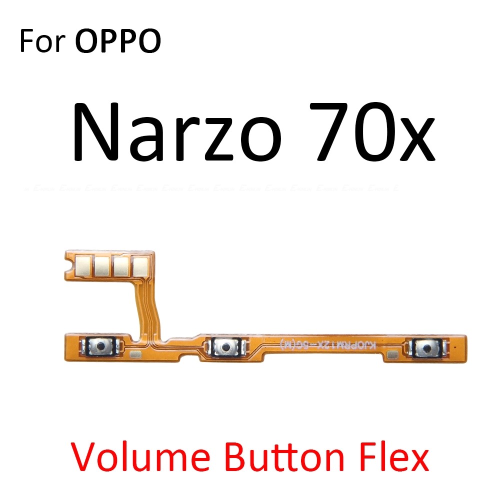 Tắt Tiếng Công Tắc Chìa Khóa Nguồn Cho OPPO Realme Narzo 50 50A 50i Prime 60 60x 70x N53 N61 N63 N65 BẬT TẮT Nút Âm Lượng Điều Khiển Cáp Mềm Thay Thế Các Bộ Phận