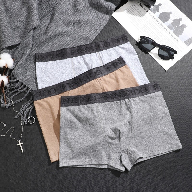 Mô tả Finetoo Cotton Boxer Quần Lót Nam Thoáng Khí Thoải Mái Ngắn Thấm Hút Kháng Khuẩn Quần Lót S-XXL - 3