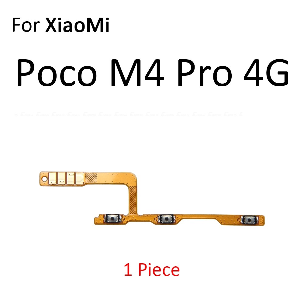 Tắt Tiếng Công Tắc Phím Nguồn BẬT TẮT Nút Âm Lượng Điều Khiển Cáp Mềm Cho Xiaomi Poco M4 M5 M5s M6 X5 X6 Pro Plus Neo 5G 4G Thay Thế Các Bộ Phận