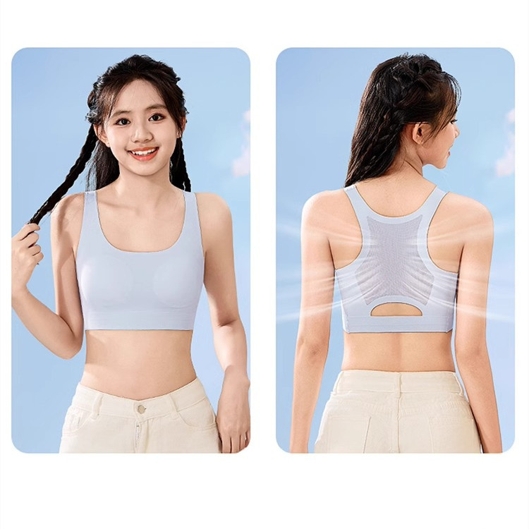 [Sẵn sàng] Quần lót giải trí thể thao kiểu Vest cho bé gái Áo ngực mềm liền mạch thoải mái Đệm mỏng dành cho nữ Đồ lót ngủ Áo ngực nữ không dây
