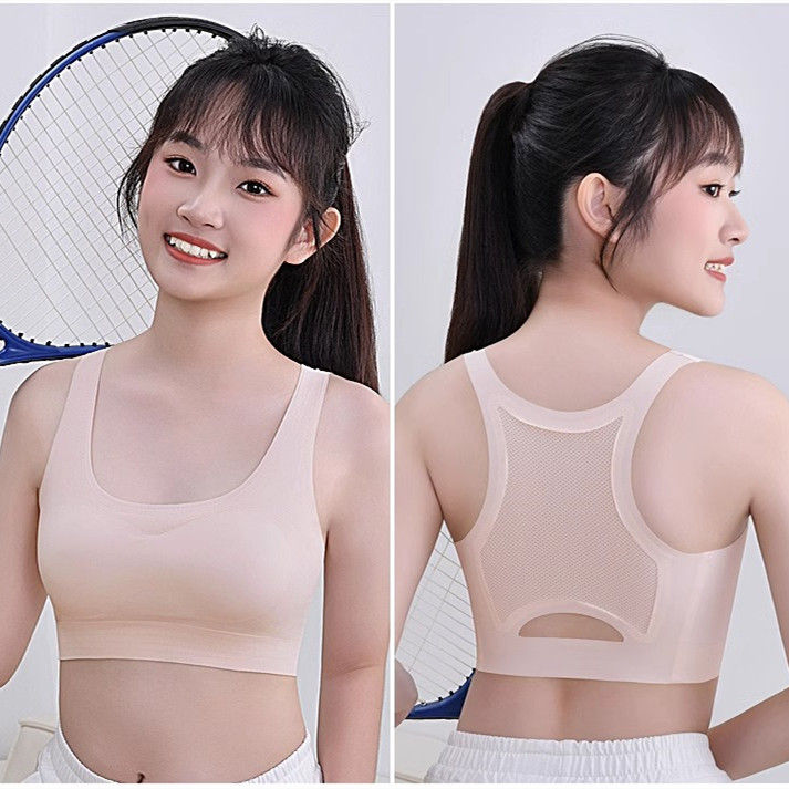 [Sẵn sàng] Quần lót giải trí thể thao kiểu Vest cho bé gái Áo ngực mềm liền mạch thoải mái Đệm mỏng dành cho nữ Đồ lót ngủ Áo ngực nữ không dây
