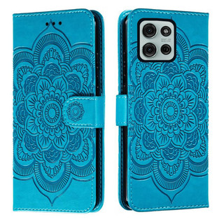 Emboss Hoa Da Ốp Lưng Điện Thoại Motorola MOTO G75 5G Datura Ví Flip Book Case Cover Funda
