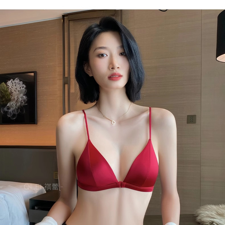 Đóng Cửa Trước Thanh Niên Cô Gái Liền Mạch Áo Ngực Mềm Gợi Cảm Mỏng Dây Đeo Ngực Nhỏ Nữ Không Dây Đồ Lót Siêu Mỏng Đệm Quần Lót Nữ