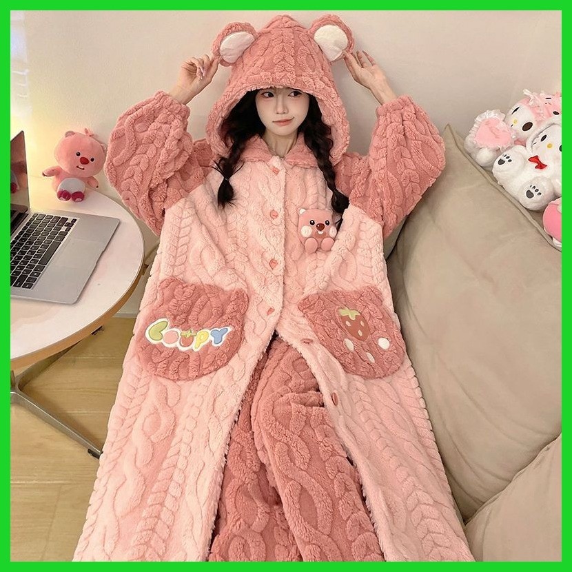 Phong Cách Mới Bộ Đồ Ngủ Mùa Đông Lông Cừu-Fleece-Fleece-Fleece-Fleece-F