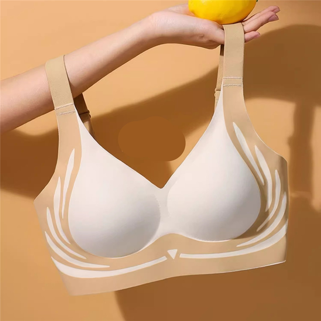 M-xxxl One piece pad Nữ Push Up Bra Thanh Niên Cô Gái Liền Mạch Mềm Mại Không Dây Quần Lót Nữ