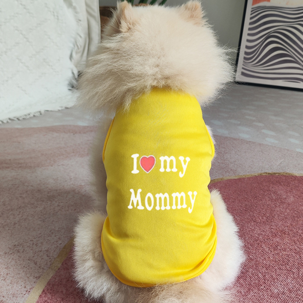 ✨ Hàng Mới Về ✨ S-2xl Tình Yêu Mẹ Yêu Bố Họa Tiết Ngày Lễ In Hình Áo Vest Chó Thoáng Khí Và Thoải Mái Polyester Quần Áo Cho Chó Nhỏ Và Vừa
