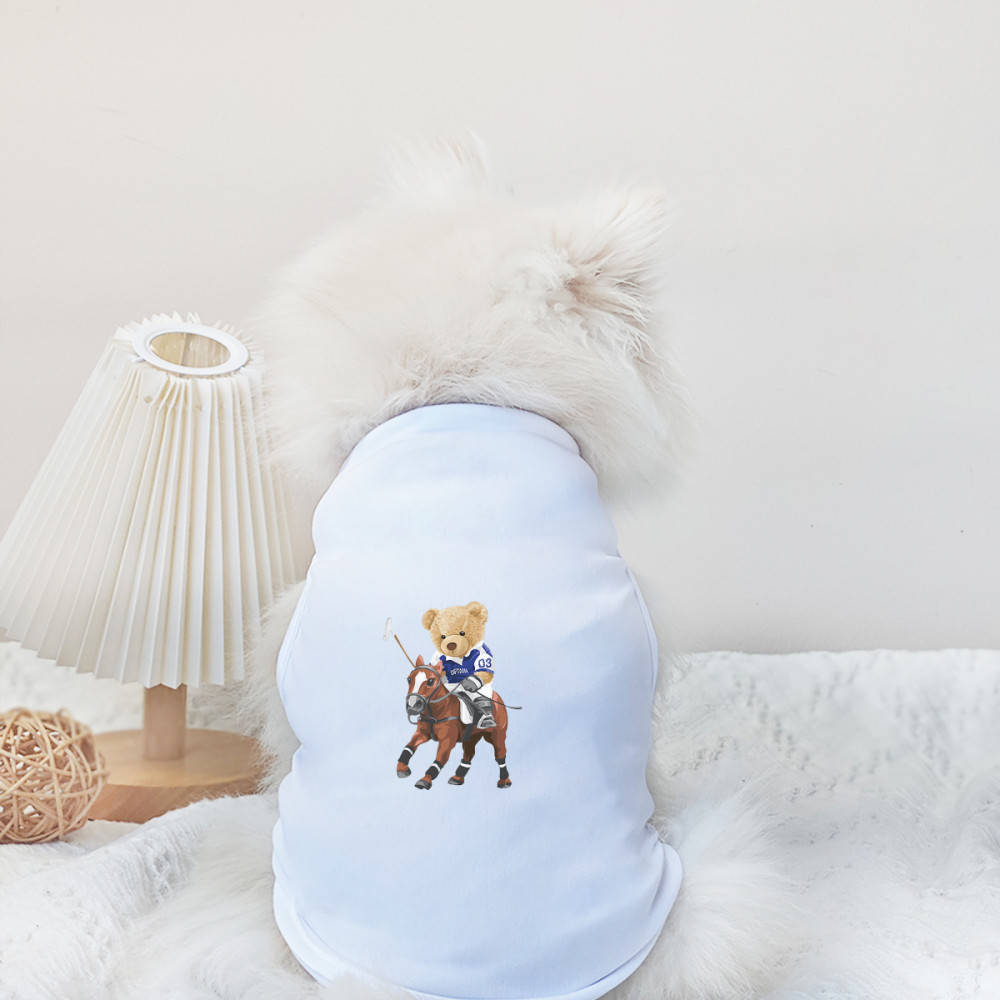 ✨ Hàng Mới Về ✨ S-2XL Chó Nhỏ Và Vừa Xuân Hè Quần Áo Chó Cưỡi Gấu Họa Tiết Áo Vest Chó Thoáng Khí