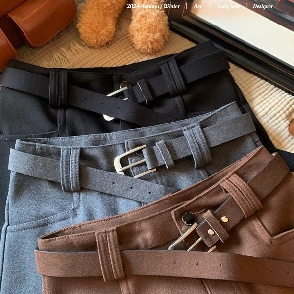Quần short len dày phong cách Mỹ, eo cao, phù hợp thu đông
