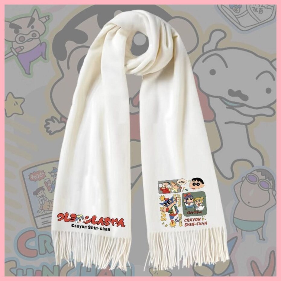 Khăn Crayon Shin-Chan Khăn Anime Hàng Hóa Mùa Đông Phong Cách Mới Cashmere Ấm Áp Hoạt Hình Dễ Thương Nam Nữ Phù Hợp Với Học Sinh