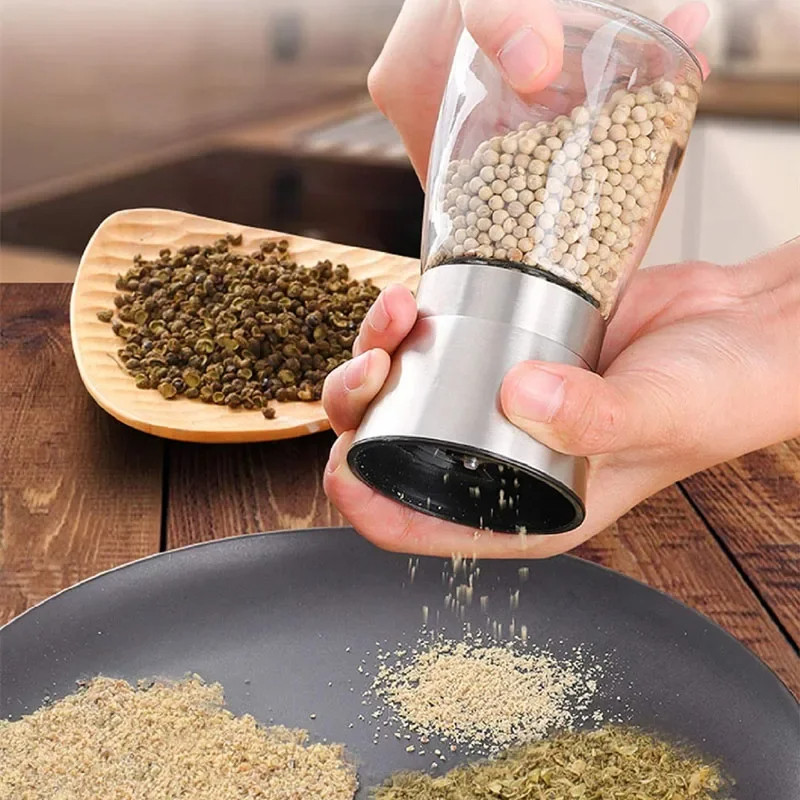 2 Chiếc Hướng Dẫn Sử Dụng Muối Tiêu Máy Xay Tiêu Máy Xay Muối Thép Không Gỉ Muối Và Tiêu Bình Lắc Nhà Bếp Nhà Máy Phụ Kiện 180ML