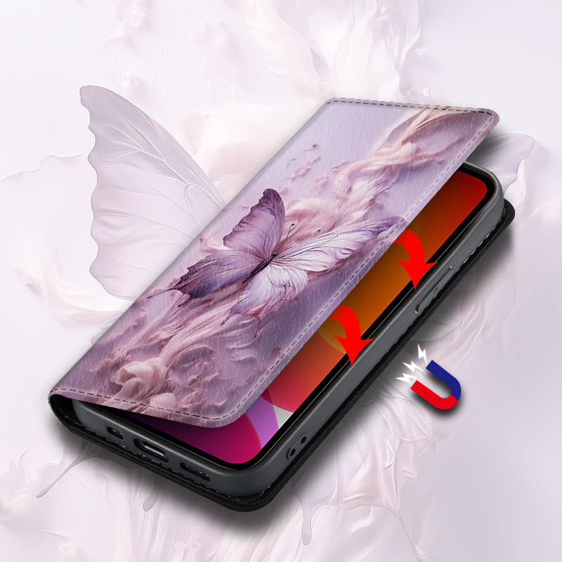 Ốp Lưng Da Điện Thoại Thẻ Hoa Thích Hợp Cho Apple iPhone 15 Plus 14 16 Pro Max i15 Flip Cover Bảo Vệ