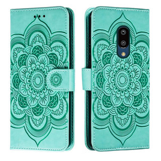 Emboss Hoa Da Ốp Lưng Điện Thoại Sharp Aquos Zero 2 Zero2 Datura Ví Flip Book Case Cover Funda