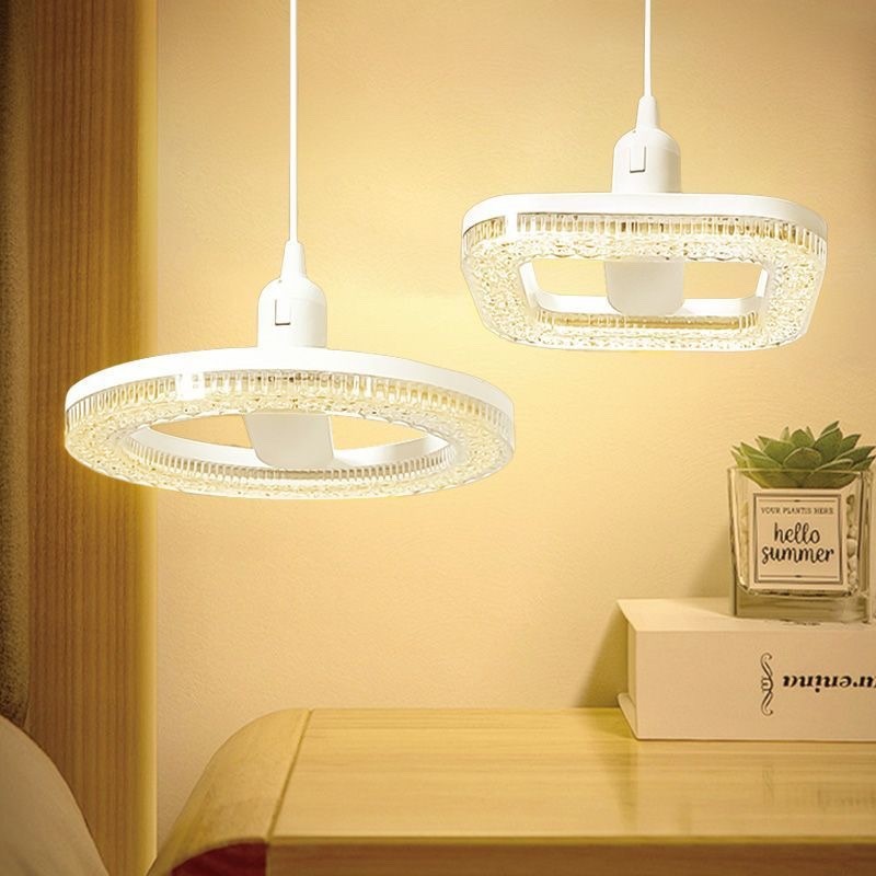 2 Bóng Đèn Led UFO E27 Đèn Pha Lê Tròn Siêu Sáng18W / 24W Ổ Cắm Chiếu Sáng Trần 6500K AC85-265V Đèn Chùm Ánh Sáng Ban Ngày Phòng Ngủ Dụng Cụ Chiếu Sáng
