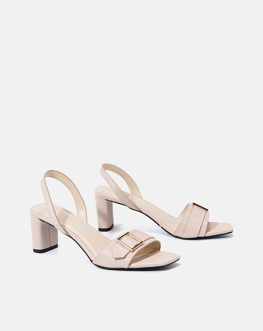 Giày Sandal Nữ 7cm JUNO SD07044 Mũi Vuông Khóa Trang Trí - Hình ảnh 5